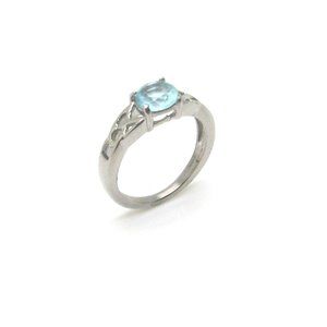 March-Aquamarine Celtic Birthstone Ring